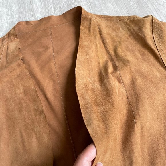 Seventy Sergio Tegon Suede Jacket Camel Size IT 44 US Medium - Picture 7 of 16